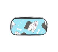 YWPCOIUYB Old English Sheepdog Pattern, Transparent Pencil Case Portable PVC Pen Pouch Stationery Bag for School Office