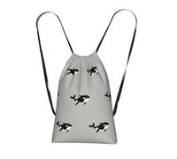 YWPCOIUYB Orca Whale Seamless Pattern Cartoon Style, Drawstring Sackpack Unisex String Bag Sport Gym Bag Casual Daypack Foldable Drawstring Backpack