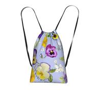 YWPCOIUYB Pansy Flowers, Drawstring Sackpack Unisex String Bag Sport Gym Bag Casual Daypack Foldable Drawstring Backpack