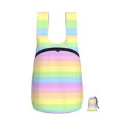 YWPCOIUYB Pastel Rainbow Striped, Foldable Storage Backpack Unisex Sackpack Sport Gym Bag Casual Daypack
