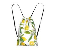 YWPCOIUYB Patterned Exotic Lemon Tree Branches Yummy Delicious, Drawstring Sackpack Unisex String Bag Sport Gym Bag Casual Daypack Foldable Drawstring Backpack