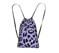 YWPCOIUYB Pink Purple Leopard, Drawstring Sackpack Unisex String Bag Sport Gym Bag Casual Daypack Foldable Drawstring Backpack