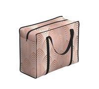 YWPCOIUYB Pink Rose Copper Gray Art Deco Seashells Scales,Large Capacity Storage Bag Portable Shopping Bags Reusable Foldable Grocery Bags