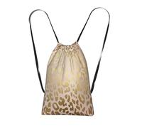 YWPCOIUYB Pink Rose Gold Metallic Steel Leopard Animal Skin, Drawstring Sackpack Unisex String Bag Sport Gym Bag Casual Daypack Foldable Drawstring Backpack