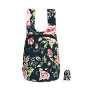 YWPCOIUYB Pink Roses Peonies Green Leaves, Foldable Storage Backpack Unisex Sackpack Sport Gym Bag Casual Daypack