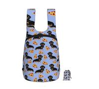 YWPCOIUYB Pizza Food Dachshund Dog Cute, Foldable Storage Backpack Unisex Sackpack Sport Gym Bag Casual Daypack