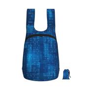 YWPCOIUYB Programmer Binary Code Blue, Foldable Storage Backpack Unisex Sackpack Sport Gym Bag Casual Daypack