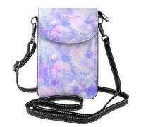 YWPCOIUYB Purple Pastel Tie Dye, Small Crossbody Bags, Cell Phone Purses For Women - PU Leather Cellphone Wallet With Credit Card Slots