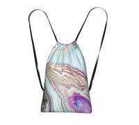 YWPCOIUYB Rainbow Agate Geode Rock, Drawstring Sackpack Unisex String Bag Sport Gym Bag Casual Daypack Foldable Drawstring Backpack