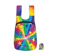 YWPCOIUYB Rainbow And Stars Confetti Rays, Foldable Storage Backpack Unisex Sackpack Sport Gym Bag Casual Daypack