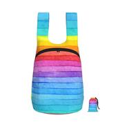 YWPCOIUYB Rainbow Colored Striped, Foldable Storage Backpack Unisex Sackpack Sport Gym Bag Casual Daypack