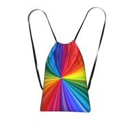 YWPCOIUYB Rainbow Colored Swirls, Drawstring Sackpack Unisex String Bag Sport Gym Bag Casual Daypack Foldable Drawstring Backpack