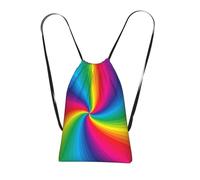 YWPCOIUYB Rainbow Colorful Spiral, Drawstring Sackpack Unisex String Bag Sport Gym Bag Casual Daypack Foldable Drawstring Backpack