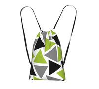 YWPCOIUYB Random Triangles Lime Green Gray Black On White, Drawstring Sackpack Unisex String Bag Sport Gym Bag Casual Daypack Foldable Drawstring Backpack