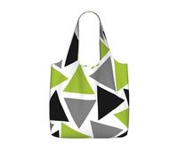 YWPCOIUYB Random Triangles Lime Green Gray Black On White,Shopping Bags Reusable Grocery Bags Foldable Tote Bags Large Capacity Storage Bag