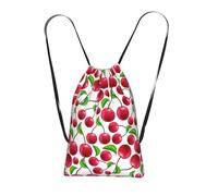 YWPCOIUYB Red Cherries Printed, Drawstring Sackpack Unisex String Bag Sport Gym Bag Casual Daypack Foldable Drawstring Backpack