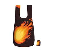 YWPCOIUYB Red Falling Fireball Flame Pattern, Foldable Storage Backpack Unisex Sackpack Sport Gym Bag Casual Daypack