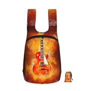 YWPCOIUYB Rock Guitar In Burning, Foldable Storage Backpack Unisex Sackpack Sport Gym Bag Casual Daypack