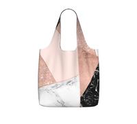 YWPCOIUYB Rose Gold Glitter Black White Marble Geometric,Shopping Bags Reusable Grocery Bags Foldable Tote Bags Large Capacity Storage Bag