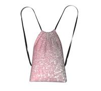 YWPCOIUYB Rose Gold Pink Sparkle Luxury Trendy Glitter, Drawstring Sackpack Unisex String Bag Sport Gym Bag Casual Daypack Foldable Drawstring Backpack