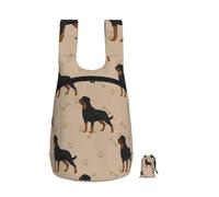 YWPCOIUYB Rottweiler Dog With Foot Prints And Bones, Foldable Storage Backpack Unisex Sackpack Sport Gym Bag Casual Daypack