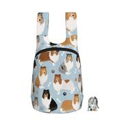 YWPCOIUYB Rough Collie Paws And Bones, Foldable Storage Backpack Unisex Sackpack Sport Gym Bag Casual Daypack
