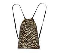 YWPCOIUYB Safari African Black Gold Python Animal Skin Sepia, Drawstring Sackpack Unisex String Bag Sport Gym Bag Casual Daypack Foldable Drawstring Backpack