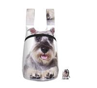 YWPCOIUYB Schnauzer Dog Cute, Foldable Storage Backpack Unisex Sackpack Sport Gym Bag Casual Daypack