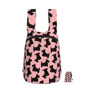 YWPCOIUYB Scottish Terrier Pattern Pink Black, Foldable Storage Backpack Unisex Sackpack Sport Gym Bag Casual Daypack