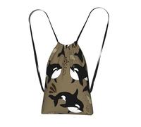 YWPCOIUYB Sea Life Whale Funny Big Fish Animal, Drawstring Sackpack Unisex String Bag Sport Gym Bag Casual Daypack Foldable Drawstring Backpack
