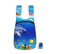 YWPCOIUYB Seabed Coral Fish, Foldable Storage Backpack Unisex Sackpack Sport Gym Bag Casual Daypack