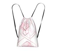 YWPCOIUYB Seamless Geometric Pattern With Gold Glitter Lines And Rose Marble, Drawstring Sackpack Unisex String Bag Sport Gym Bag Casual Daypack Foldable Drawstring Backpack