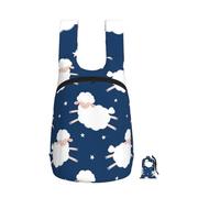 YWPCOIUYB Sheep On A Starry Sky, Foldable Storage Backpack Unisex Sackpack Sport Gym Bag Casual Daypack
