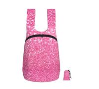 YWPCOIUYB Sparkling Pink Glitter Printed, Foldable Storage Backpack Unisex Sackpack Sport Gym Bag Casual Daypack