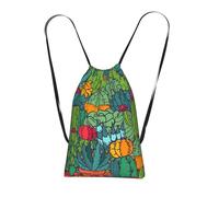 YWPCOIUYB Succulents Cacti Green Plants Cactus, Drawstring Sackpack Unisex String Bag Sport Gym Bag Casual Daypack Foldable Drawstring Backpack