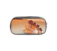 YWPCOIUYB Sunset Over The Sea The Shell Conch, Transparent Pencil Case Portable PVC Pen Pouch Stationery Bag for School Office