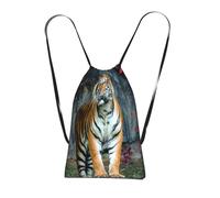 YWPCOIUYB The Tiger, Drawstring Sackpack Unisex String Bag Sport Gym Bag Casual Daypack Foldable Drawstring Backpack
