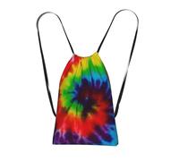 YWPCOIUYB Tie Dye Colorful Rainbow, Drawstring Sackpack Unisex String Bag Sport Gym Bag Casual Daypack Foldable Drawstring Backpack