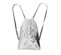 YWPCOIUYB Torn Vinyl Record And Musical Notes Flying In The Air, Drawstring Sackpack Unisex String Bag Sport Gym Bag Casual Daypack Foldable Drawstring Backpack
