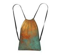 YWPCOIUYB Trendy Rich Copper Patina Metallic, Drawstring Sackpack Unisex String Bag Sport Gym Bag Casual Daypack Foldable Drawstring Backpack