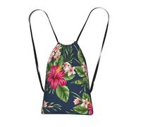 YWPCOIUYB Tropical Flowers Frangipani Hibiscus Nature, Drawstring Sackpack Unisex String Bag Sport Gym Bag Casual Daypack Foldable Drawstring Backpack