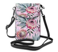 YWPCOIUYB Tropical Protea Pattern, Small Crossbody Bags, Cell Phone Purses For Women - PU Leather Cellphone Wallet With Credit Card Slots
