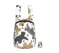 YWPCOIUYB Trotting Briards And Paw Prints, Foldable Storage Backpack Unisex Sackpack Sport Gym Bag Casual Daypack