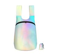 YWPCOIUYB Very Beautiful Rainbow Texture Hologram Foil, Foldable Storage Backpack Unisex Sackpack Sport Gym Bag Casual Daypack