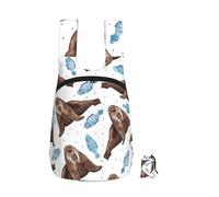 YWPCOIUYB Watercolor Brown Walrus, Foldable Storage Backpack Unisex Sackpack Sport Gym Bag Casual Daypack