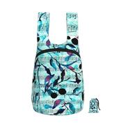 YWPCOIUYB Watercolour Music Branches Leaves, Foldable Storage Backpack Unisex Sackpack Sport Gym Bag Casual Daypack