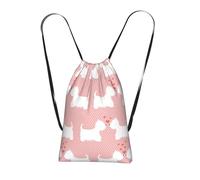YWPCOIUYB Westie Dogs Pattern, Drawstring Sackpack Unisex String Bag Sport Gym Bag Casual Daypack Foldable Drawstring Backpack