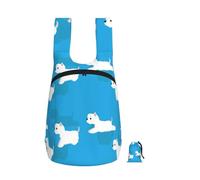 YWPCOIUYB Westie Dogs Running, Foldable Storage Backpack Unisex Sackpack Sport Gym Bag Casual Daypack