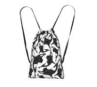 YWPCOIUYB Whale Orca Killer, Drawstring Sackpack Unisex String Bag Sport Gym Bag Casual Daypack Foldable Drawstring Backpack