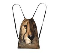YWPCOIUYB White Cheetah Printed, Drawstring Sackpack Unisex String Bag Sport Gym Bag Casual Daypack Foldable Drawstring Backpack